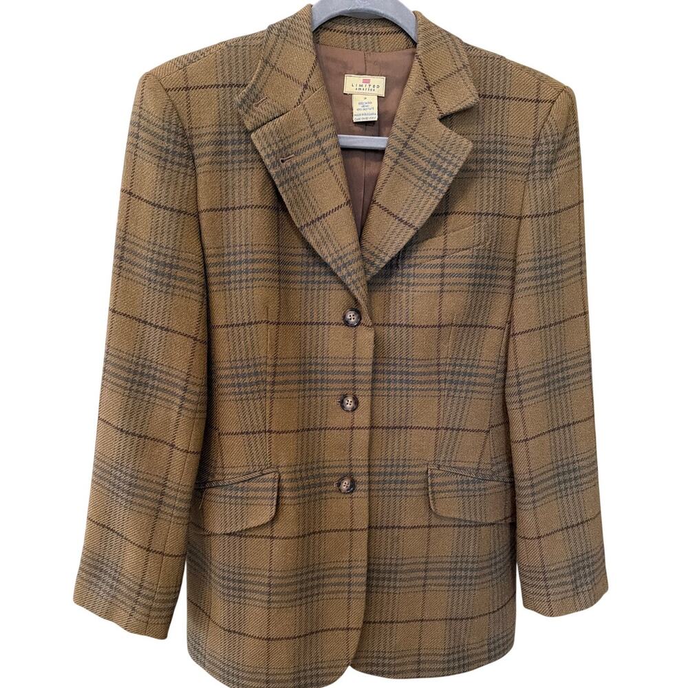 Limited America Vintage 100% Wool Blazer Women's Size 2 Y2K Rare Find Old Money